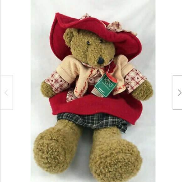 Russ Amram's CHANTILLY 18" Teddy Bear in Red Dress & Hat w/ Tags #6029 - Picture 2 of 5